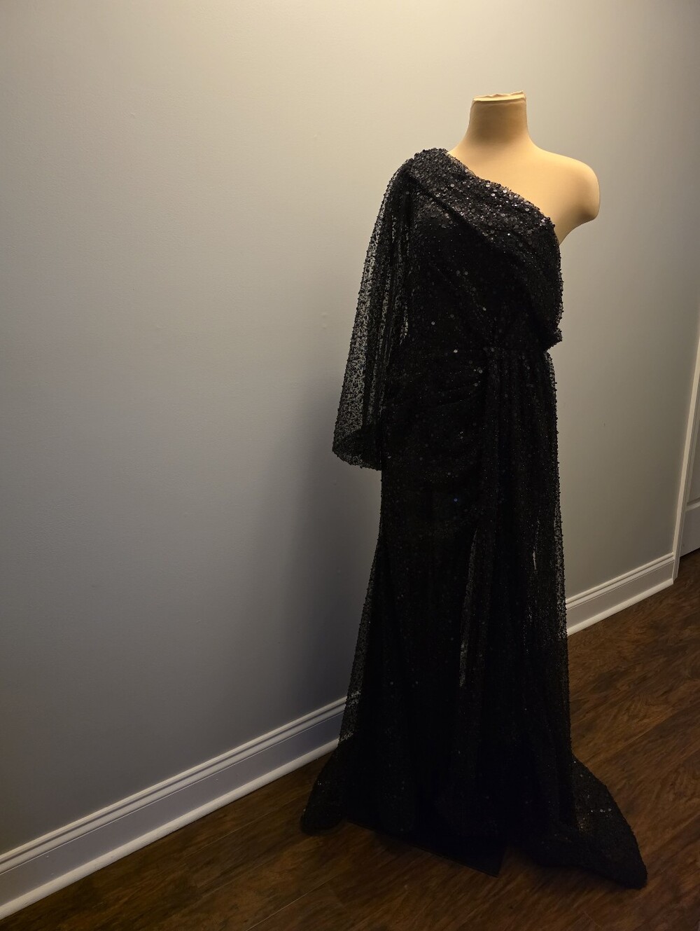 Missacc Riched One Shoulder Illusion Cost Dress